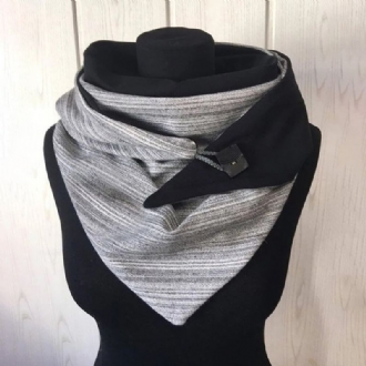 Dam Plus Tjock Håll Dig Varm Vinter Utomhus Casual Randmönster Multipurpose Scarf Sjal