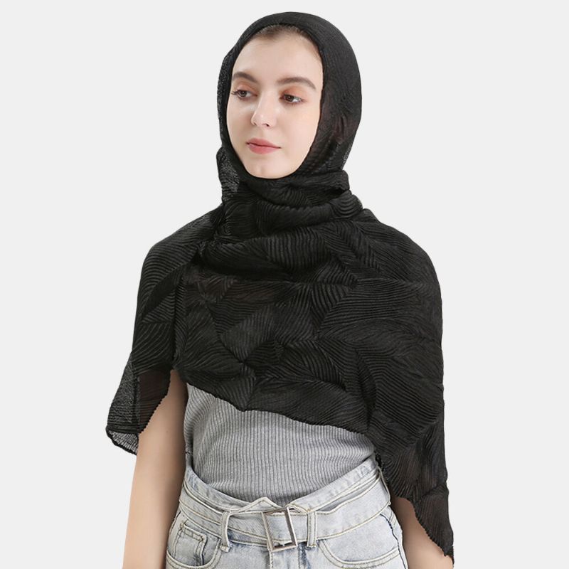 Dam Polyester Enfärgad Siden Etnisk Turban Hijab