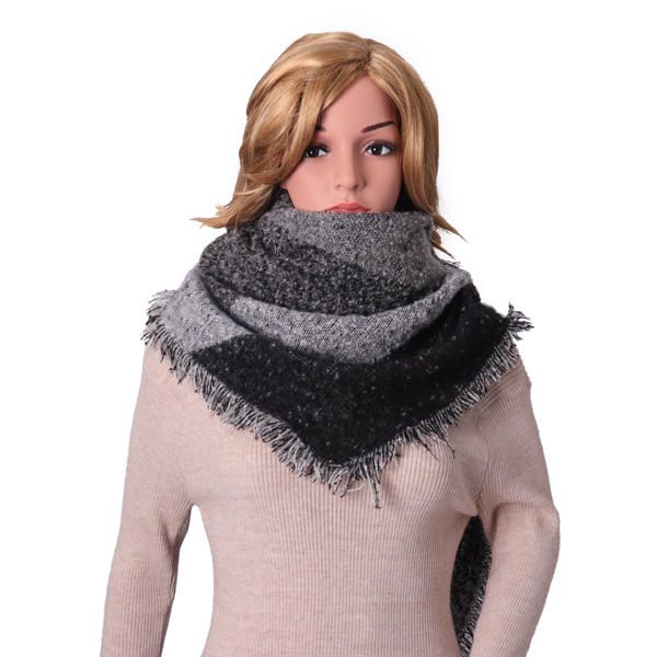 Dam Warm Cashmere Tofs Sjal Rutig Wrap Stole