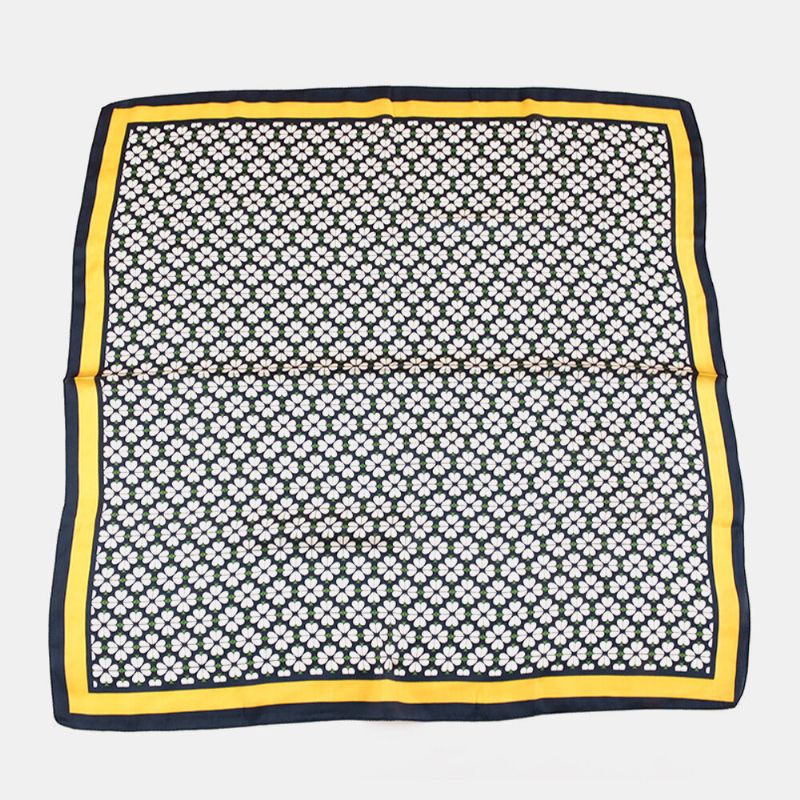 Damimitation-silke Blommönster Ultratunt Solskydd Temperament Square Scarf