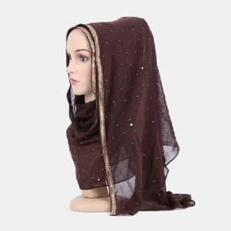 Hijab Scarf Chiffong Beaded Long Scarves