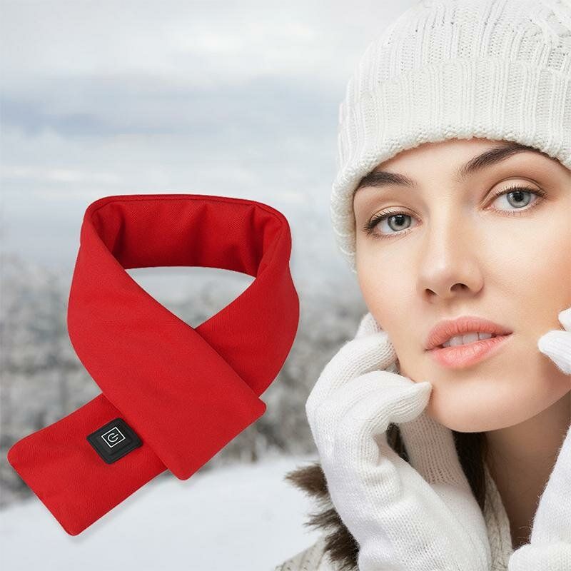 Unisex Fleece Bomull Smart Heating Scarf Usb Winter Electric Warming Scarf Nackskydd Kallladdningssjal