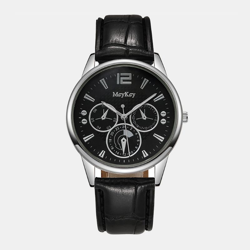 4 Färger Herr I Rostfritt Stål Business Casual Pu-läderrem Quartz Watch