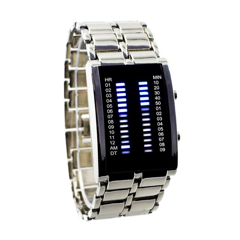 Binary Led Display Herr Business Luminous Waterproof Electronic Digital Watches