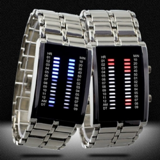 Binary Led Display Herr Business Luminous Waterproof Electronic Digital Watches