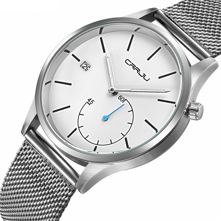 Casual Calendar Läderrem Working-dials Herrarmbandsur Quartz Watch