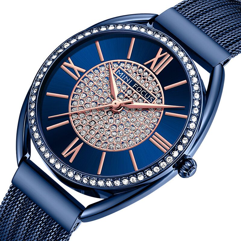 Casual Elegant Rhinestones Dekoration Urtavla 3atm Vattentät Dam Armbandsur Quartz Watch