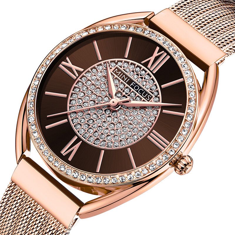 Casual Elegant Rhinestones Dekoration Urtavla 3atm Vattentät Dam Armbandsur Quartz Watch