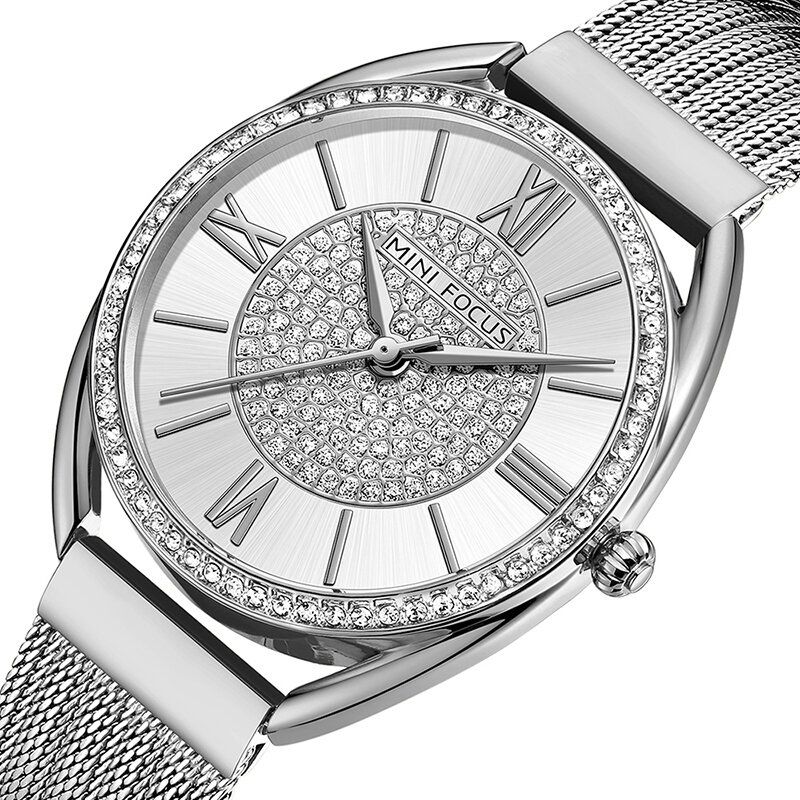 Casual Elegant Rhinestones Dekoration Urtavla 3atm Vattentät Dam Armbandsur Quartz Watch