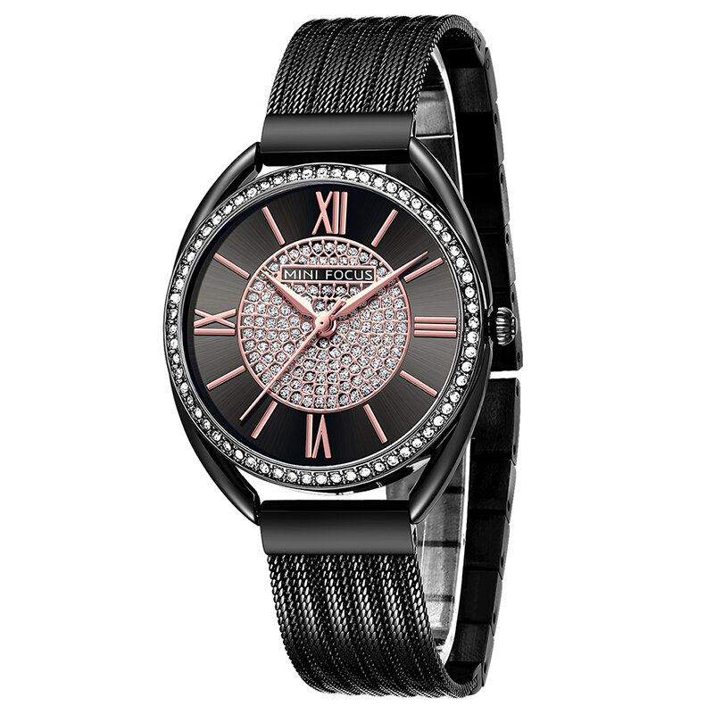 Casual Elegant Rhinestones Dekoration Urtavla 3atm Vattentät Dam Armbandsur Quartz Watch