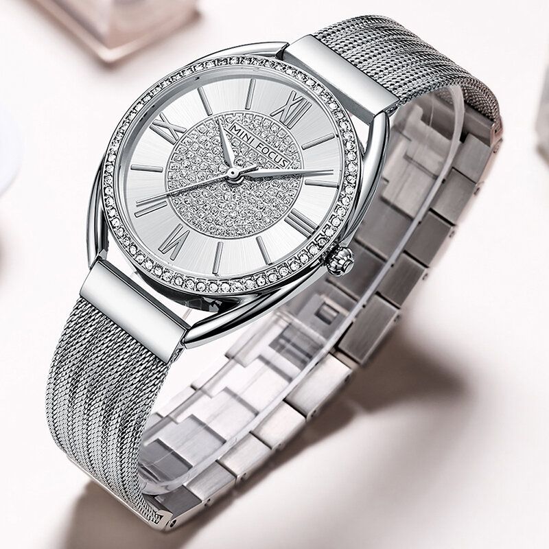 Casual Elegant Rhinestones Dekoration Urtavla 3atm Vattentät Dam Armbandsur Quartz Watch