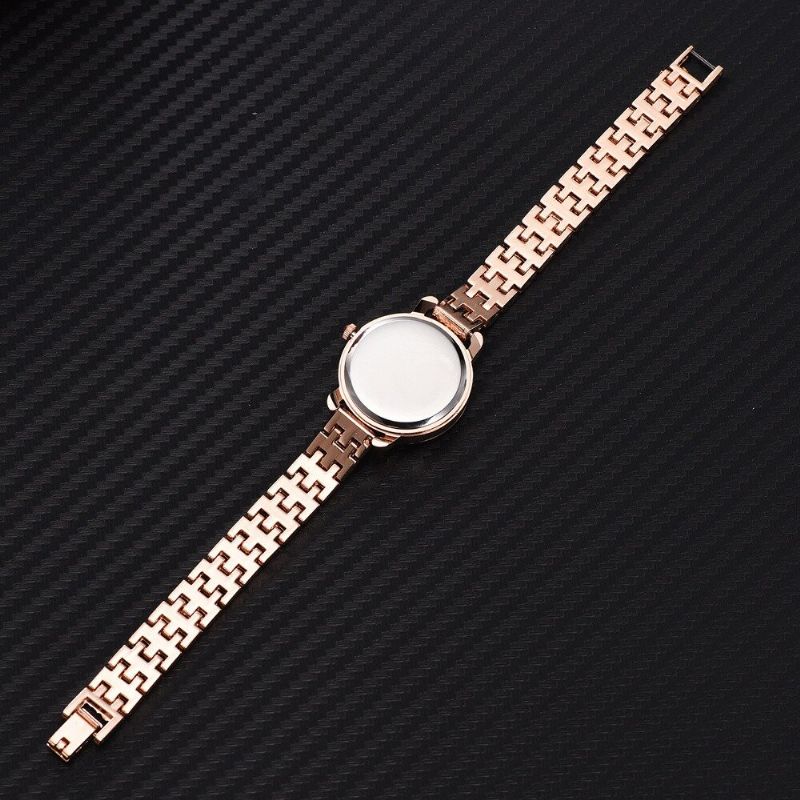 Casual Style Dekorativ Damarmbandsur Full Steel Band Quartz Watch