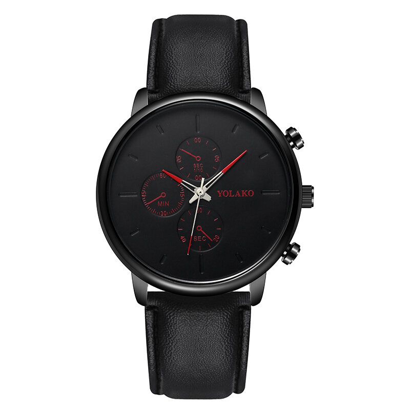 Casual Style Läderrem Fahsion Herr Business Watch Quartz Watch