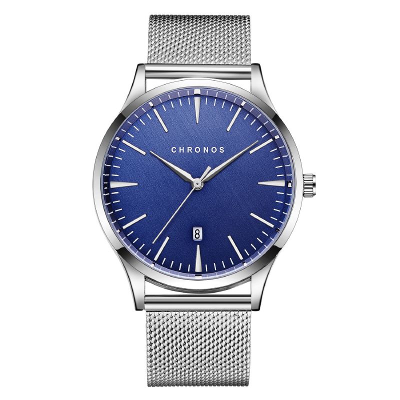 Casual Style Vattentät Herrarmbandsur 40mm Hardlex Urtavla Ultra Thin Quartz Watch