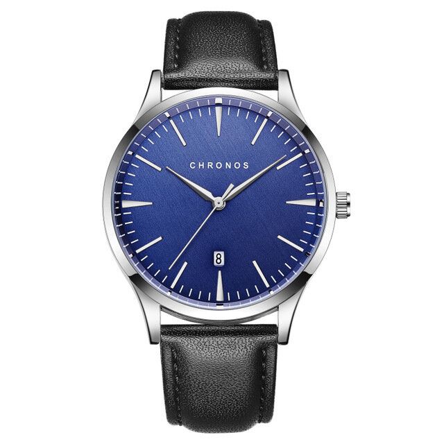 Casual Style Vattentät Herrarmbandsur 40mm Hardlex Urtavla Ultra Thin Quartz Watch