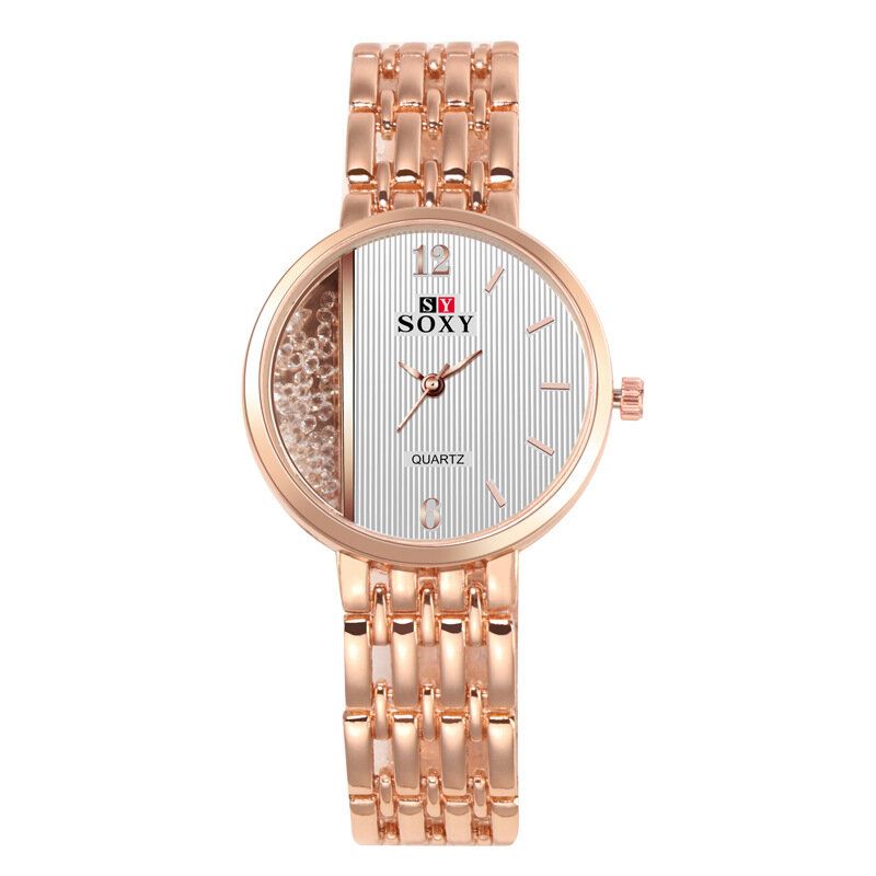 Crystal Casual Style Damarmbandsur Unik Design Quartz Watch