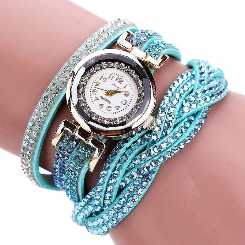 Crystal Retro Style Dam Armband Watch Klänning Quartz Watches