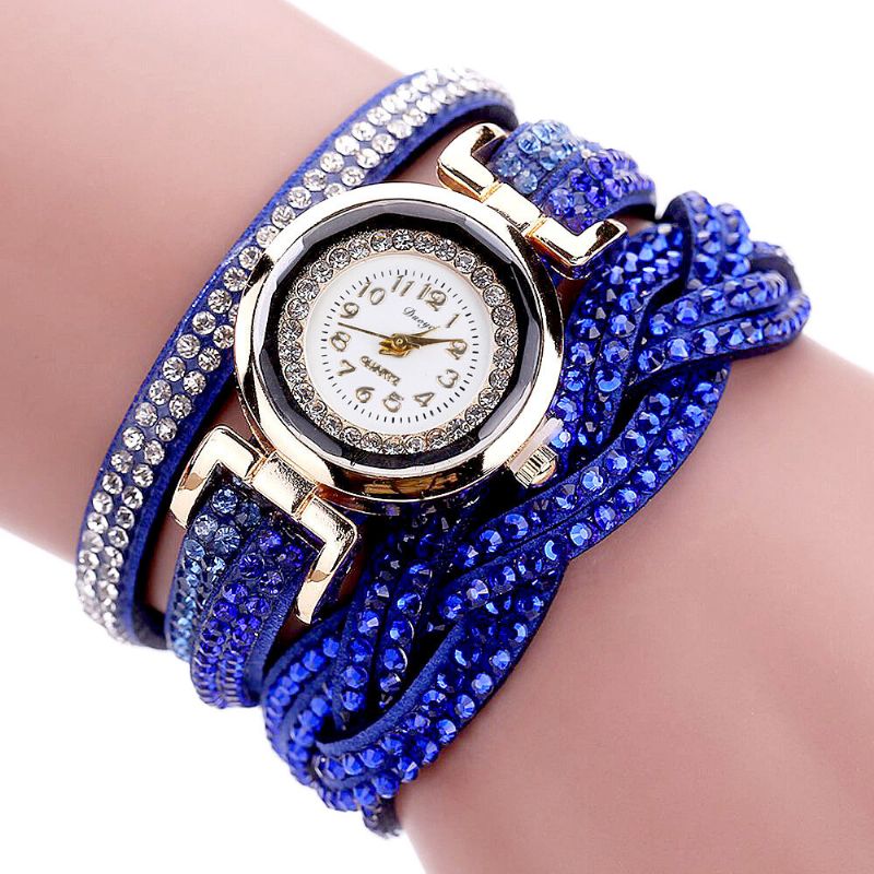 Crystal Retro Style Dam Armband Watch Klänning Quartz Watches