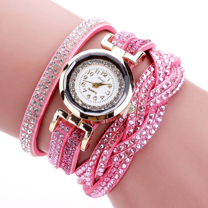 Crystal Retro Style Dam Armband Watch Klänning Quartz Watches