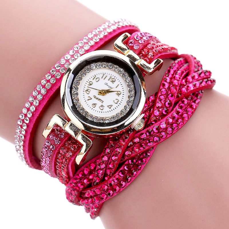 Crystal Retro Style Dam Armband Watch Klänning Quartz Watches