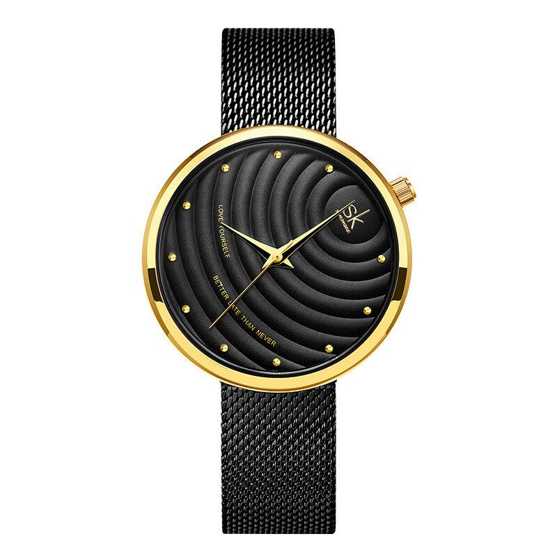 Dammode Helt Stålarmband Enkel Urtavla Watch Quartz Watch