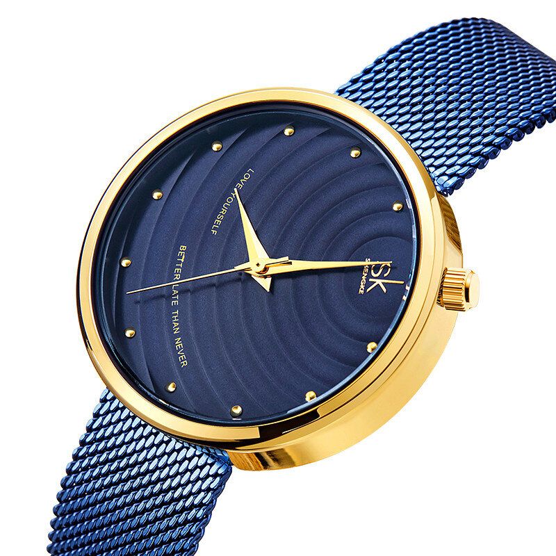 Dammode Helt Stålarmband Enkel Urtavla Watch Quartz Watch