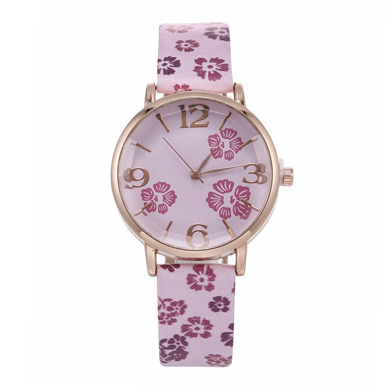 Deffrun Retro Stil Blomstertryckt Kvinnor Armbandsur Kinesisk Stil Quartz Klockor