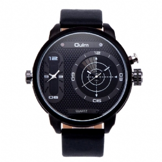 Dubbel Tidszon Big Dial Creative Watch Unik Design Herrkvartsklockor