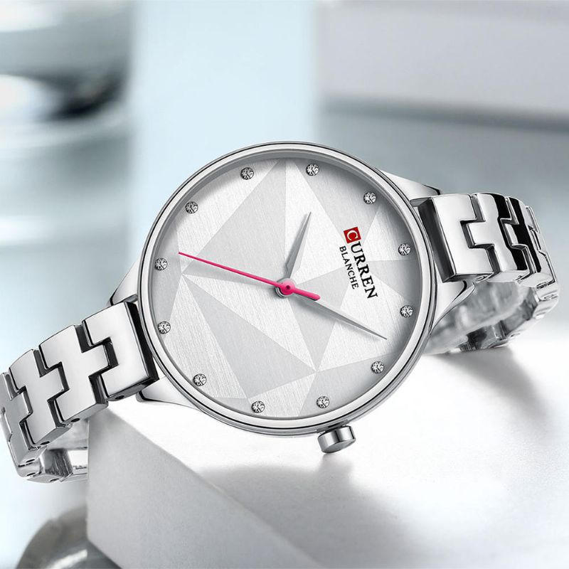 Elegant Design Damarmbandsur Crystal Full Steel Quartz Watch