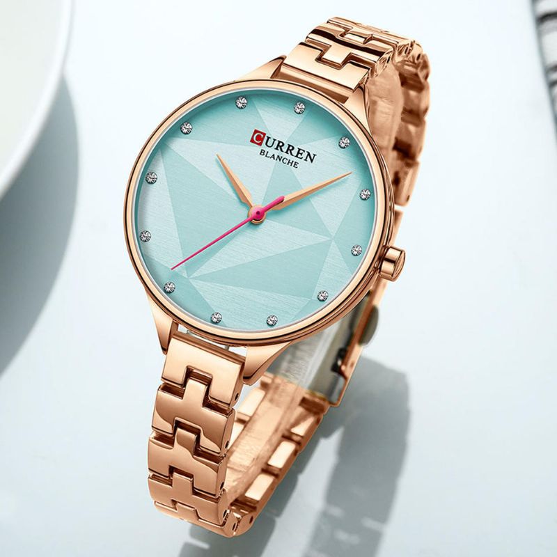 Elegant Design Damarmbandsur Crystal Full Steel Quartz Watch