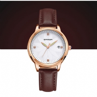 Elegant Design Damarmbandsur Datumvisning Quartz Watch