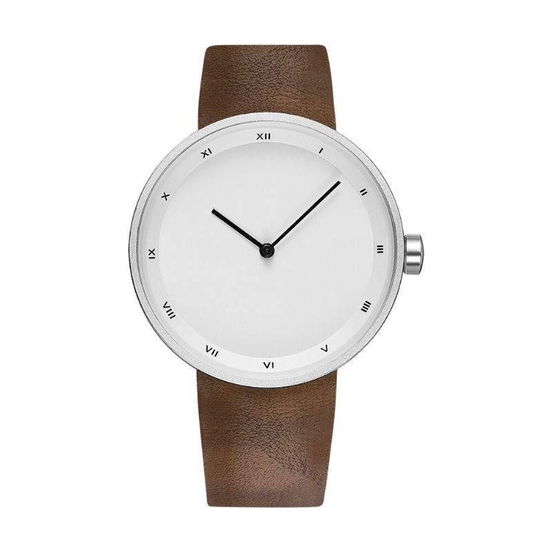 Enkel Urtavla Fashion Style Läderrem Herrklocka Quartz Watch