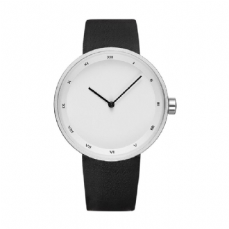 Enkel Urtavla Fashion Style Läderrem Herrklocka Quartz Watch