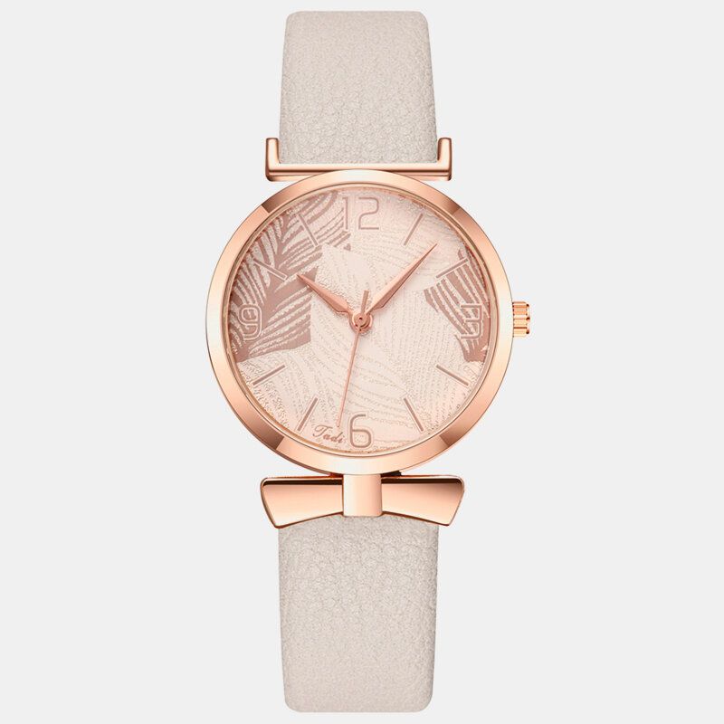 Fashionabla Roliga Trendiga Kvinnor Klockor Trädmönster Urtavla Rose Gold Legering Fodral Läderband Quartz Watch