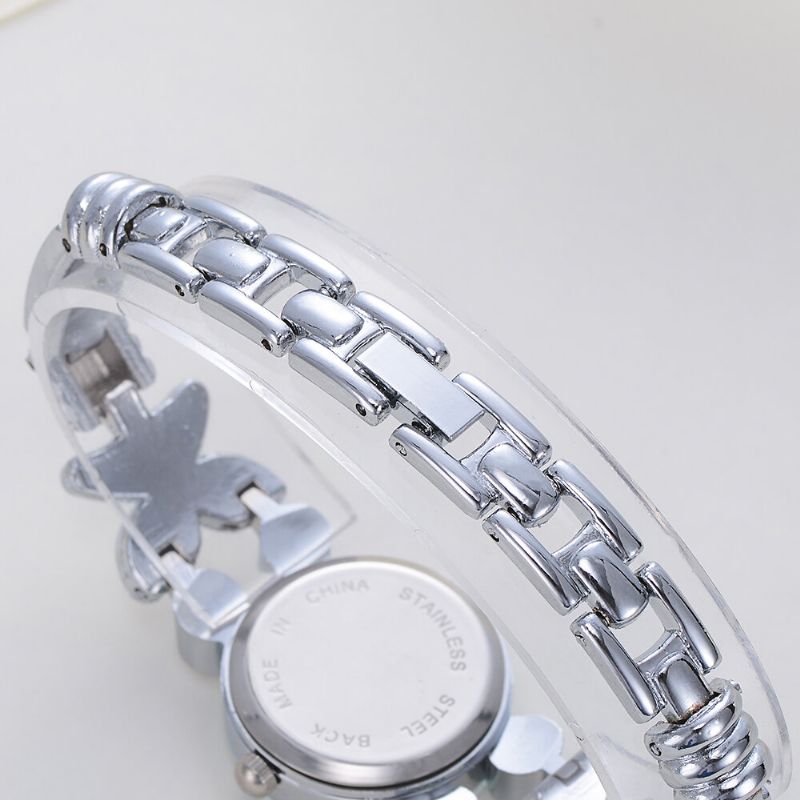 Flower Dress Dam Armband Watch Crystal Diamond Liten Urtavla Quartz Watch