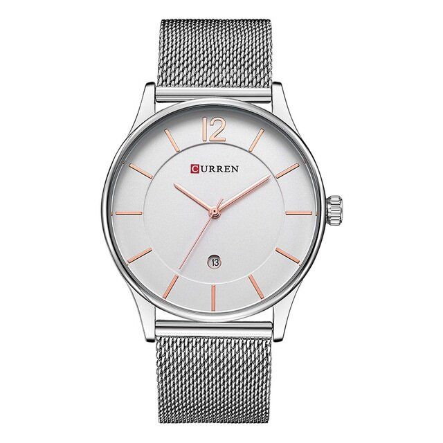 Full Metal Armband Mode Herrklocka Business Style Casual Urtavla Vattentät Quartz Watch