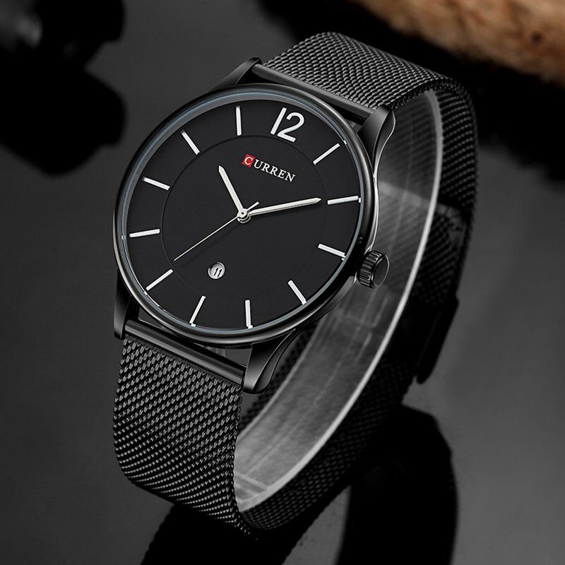 Full Metal Armband Mode Herrklocka Business Style Casual Urtavla Vattentät Quartz Watch