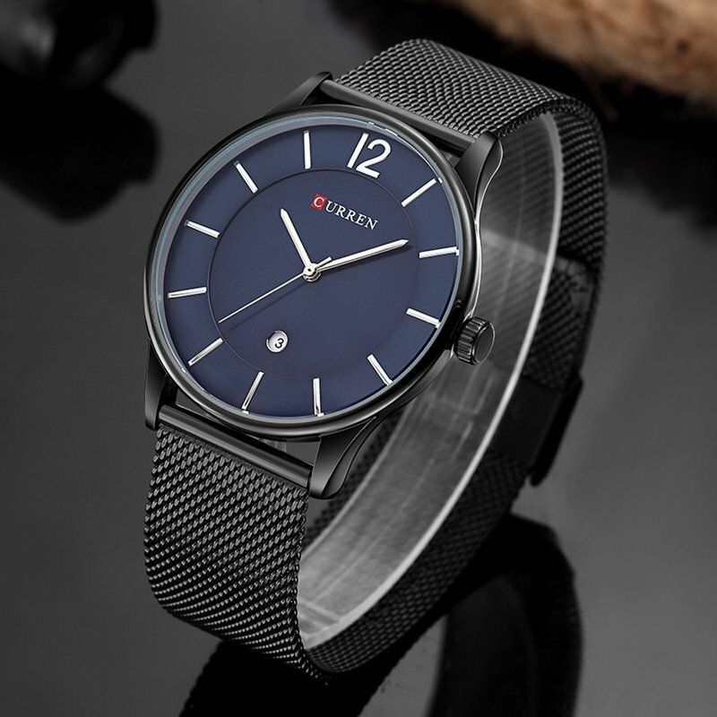 Full Metal Armband Mode Herrklocka Business Style Casual Urtavla Vattentät Quartz Watch