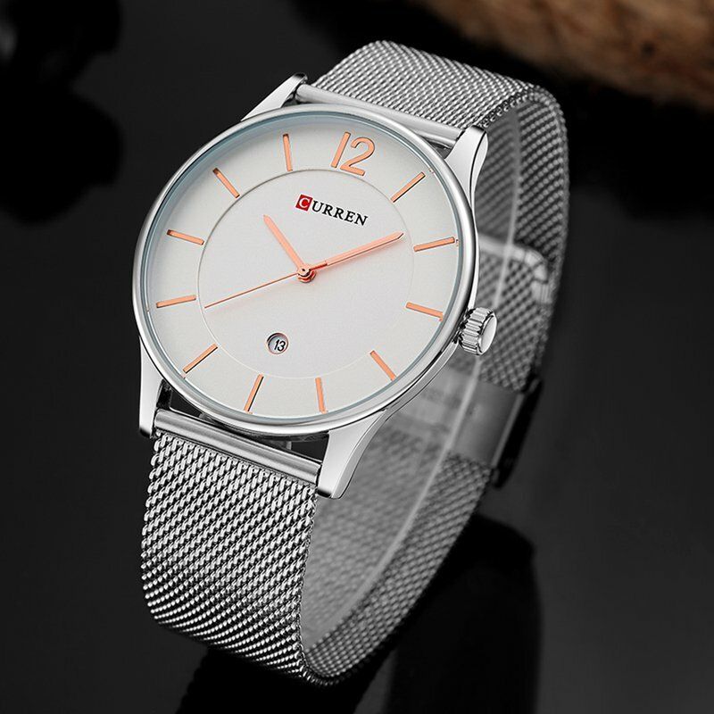 Full Metal Armband Mode Herrklocka Business Style Casual Urtavla Vattentät Quartz Watch