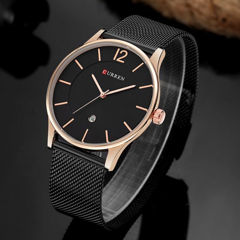 Full Metal Armband Mode Herrklocka Business Style Casual Urtavla Vattentät Quartz Watch