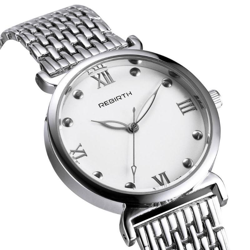 Full Steel Elegant Design Damarmbandsur Roman Number Quartz Watches