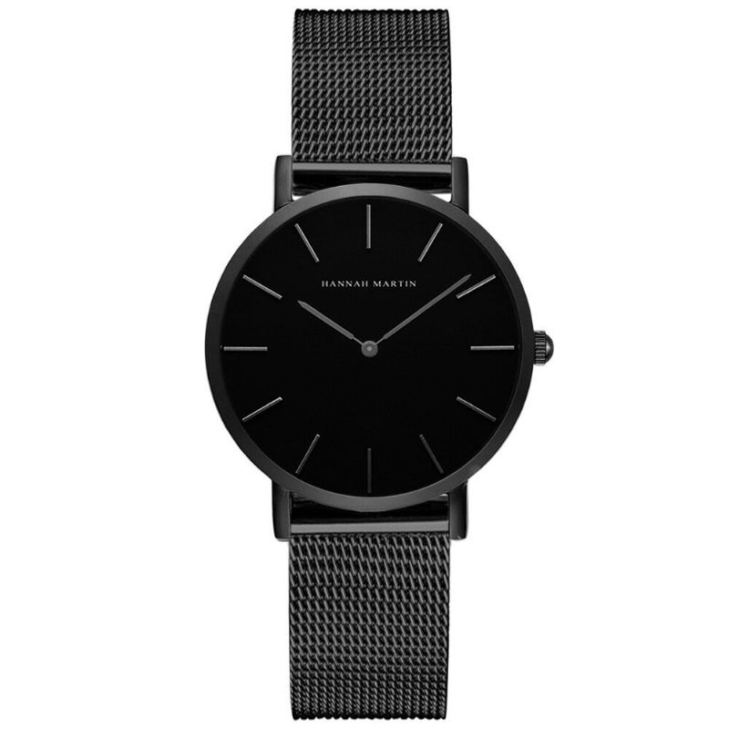 Hannah Martin Ch36 Mode Casual Enkel Big Dial Steel Mesh Armband Vattentät Kvinnor Quartz Watch