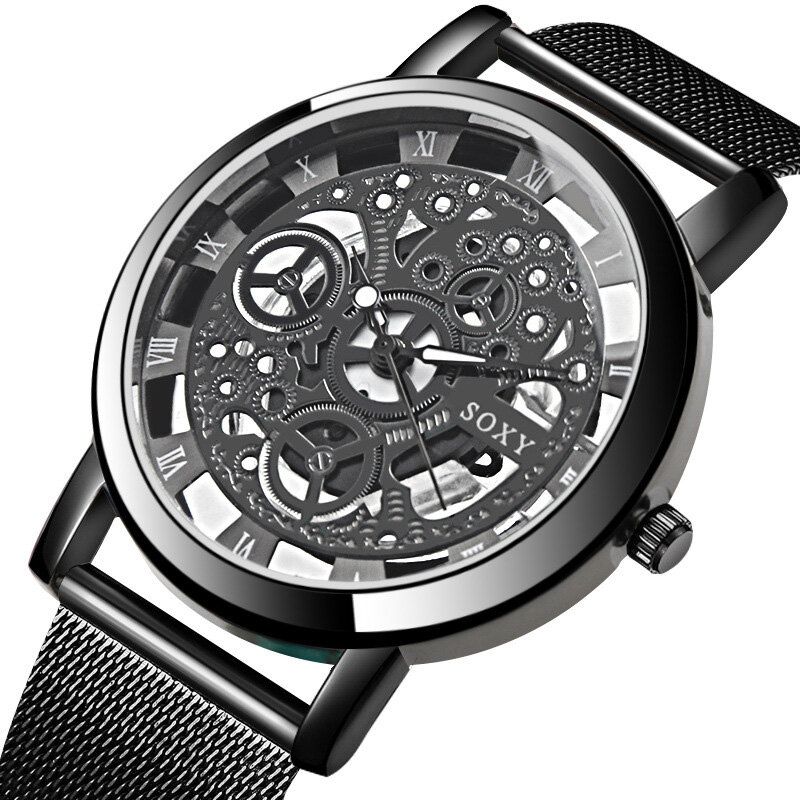 Herrklocka Business Mode Alloy Hollow Quartz Watch