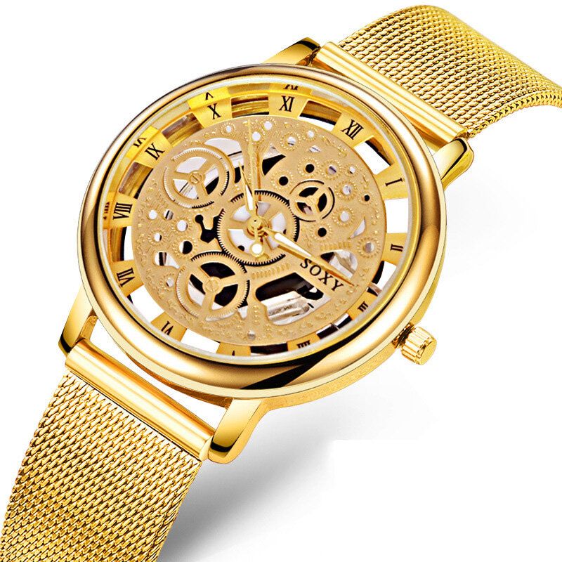 Herrklocka Business Mode Alloy Hollow Quartz Watch