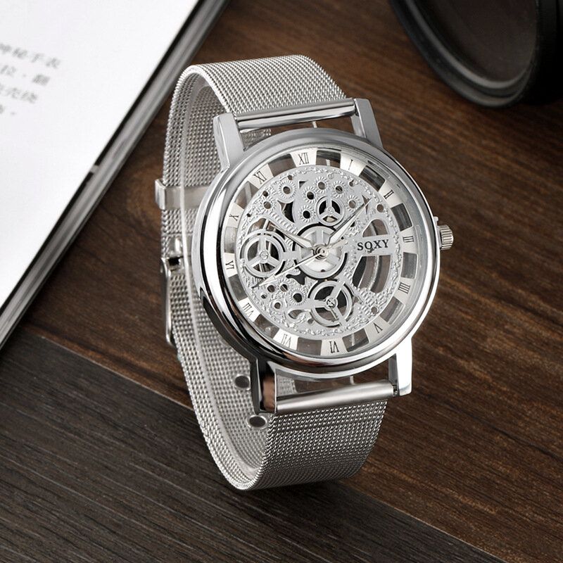 Herrklocka Business Mode Alloy Hollow Quartz Watch