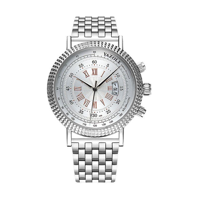 Läderrem Romerska Siffror Crystal Dial Fashion Herr Quartz Watch