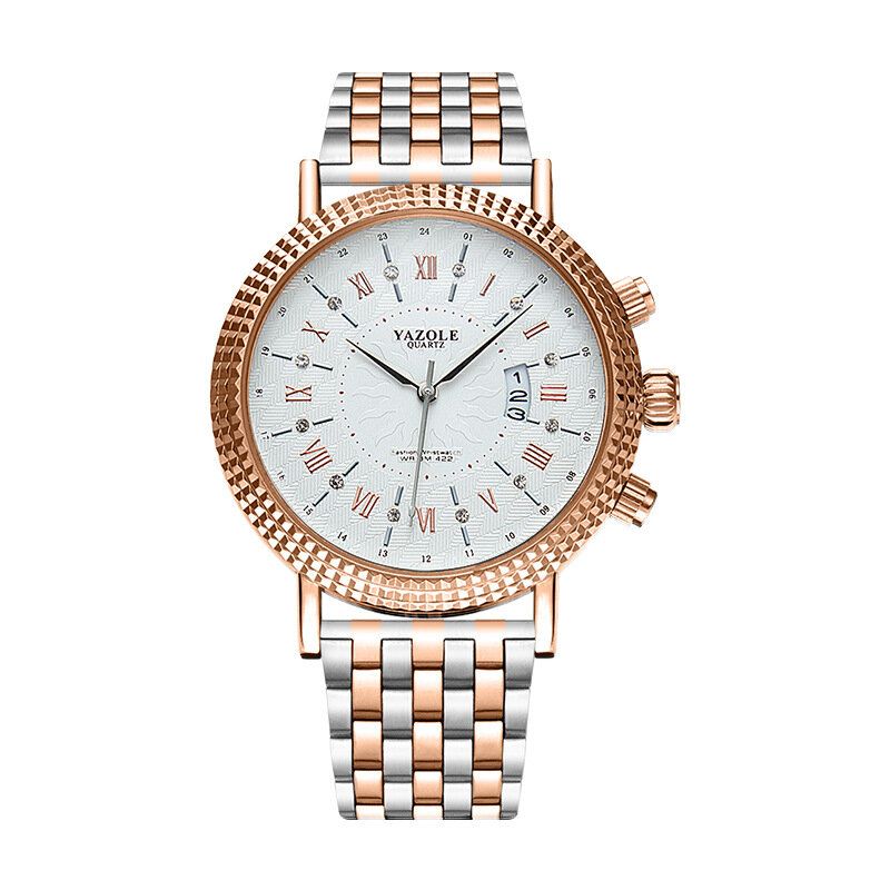 Läderrem Romerska Siffror Crystal Dial Fashion Herr Quartz Watch