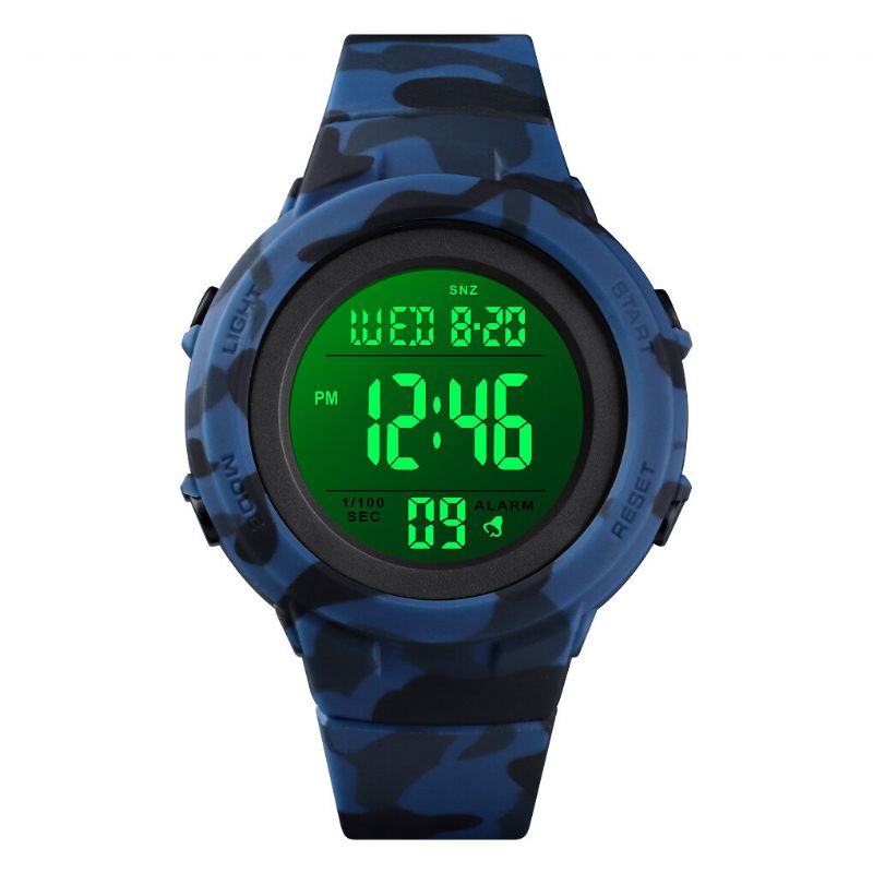 Mode 50 M Vattentät Lysande Display Countdown Alarm Stoppur Herr Sport Digital Watch