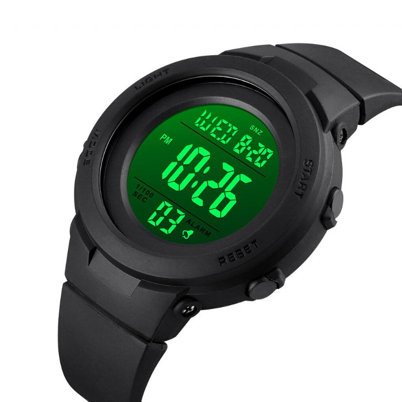 Mode 50 M Vattentät Lysande Display Countdown Alarm Stoppur Herr Sport Digital Watch