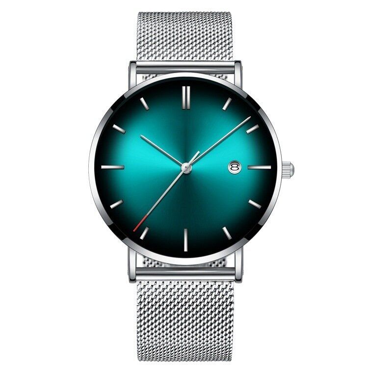 Mode Casual Alloy Business Gradient Color Multi-funktion Mesh Armband Quartz Watch